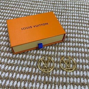 Louis Vuitton Gold Logo Earrings